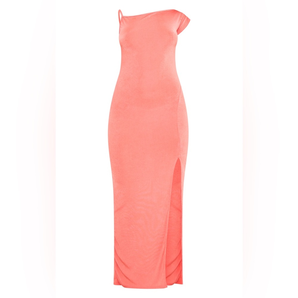 PrettyLittleThings CORAL SLINKY MAXI DRESS - Picture 5 of 5